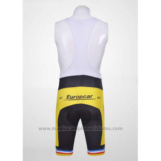 2011 Abbigliamento Ciclismo Europcar Lider Giallo Manica Corta e Salopette